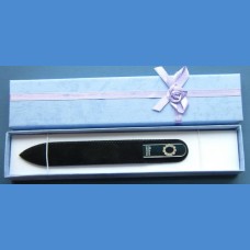 BOHEMIA Skleněný pilník Swarovski střední 140/2mm písmeno - "O" ABECEDA Swarovski